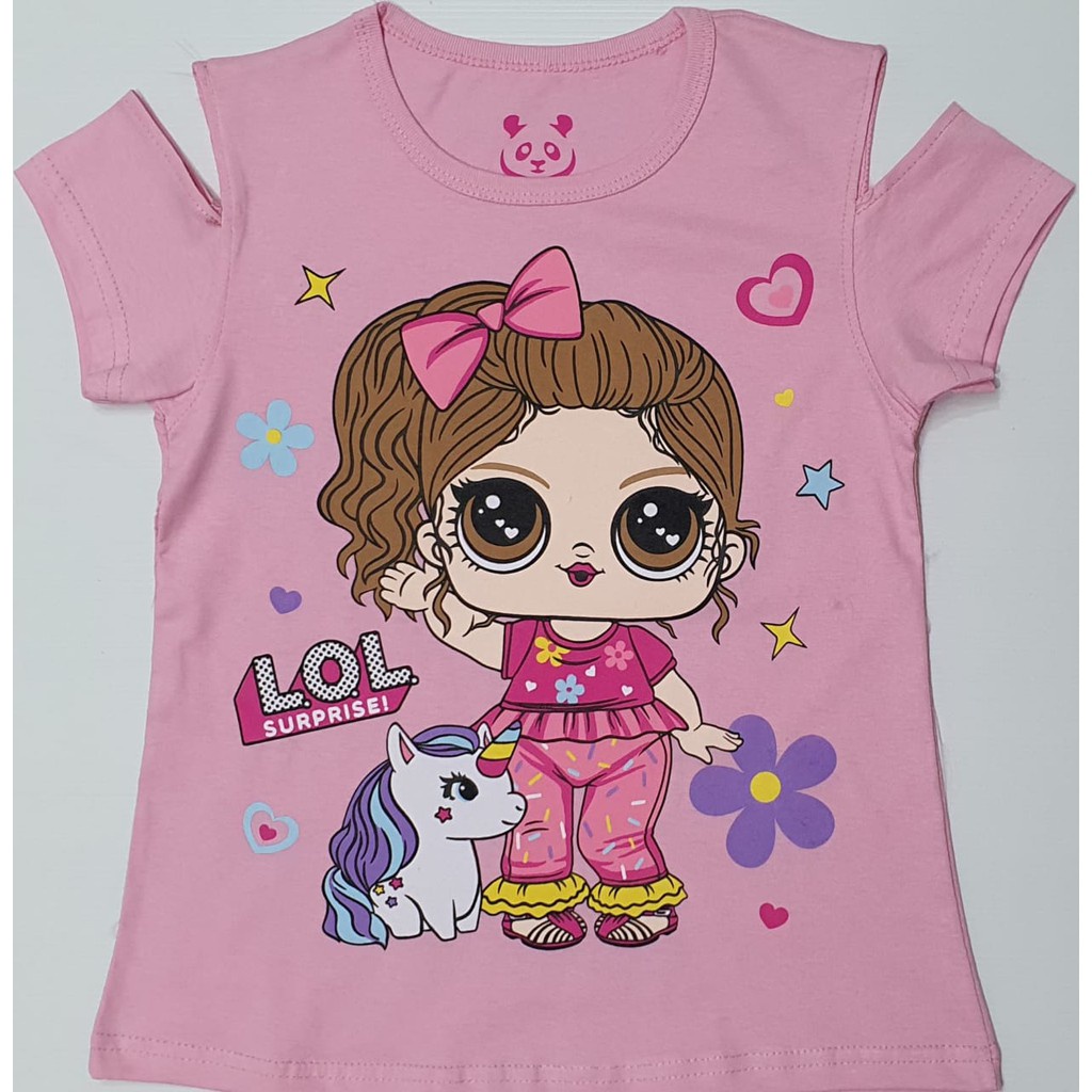 Kaos Sabrina Anak Karakter Lol Surprise Unicorn Putih Bunga Pink
