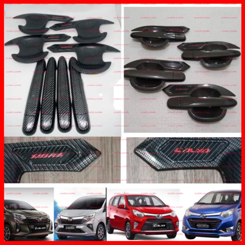 Paket Outer Handle Cover Calya Sigra 2016 2021 2022 2023 Carbon