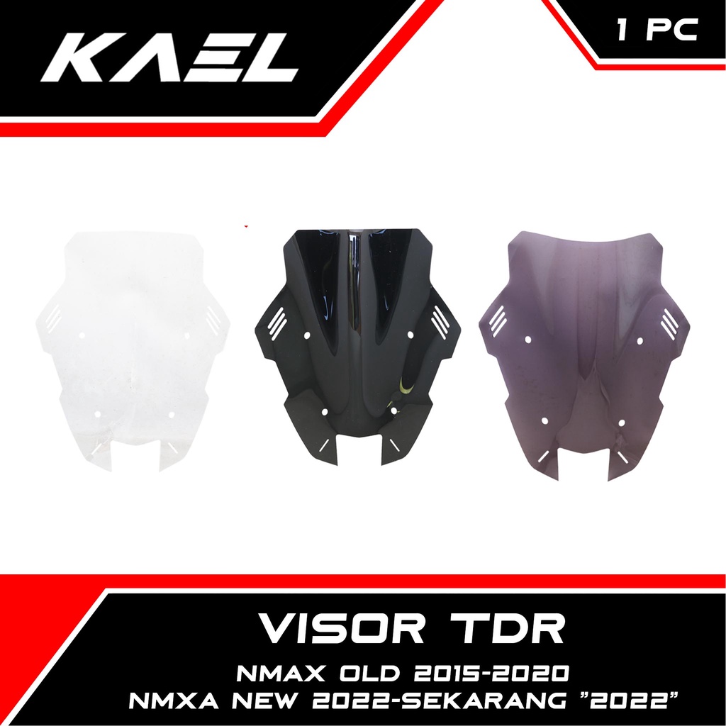 Visor Model TDR Yamaha NMAX Old 2015-2020 &amp; NMAX New 2020 Variasi Windshield Bening-Hitam-Smoke-Riben-Ribben Winshield-Winshil Lama Wind-Win Shield