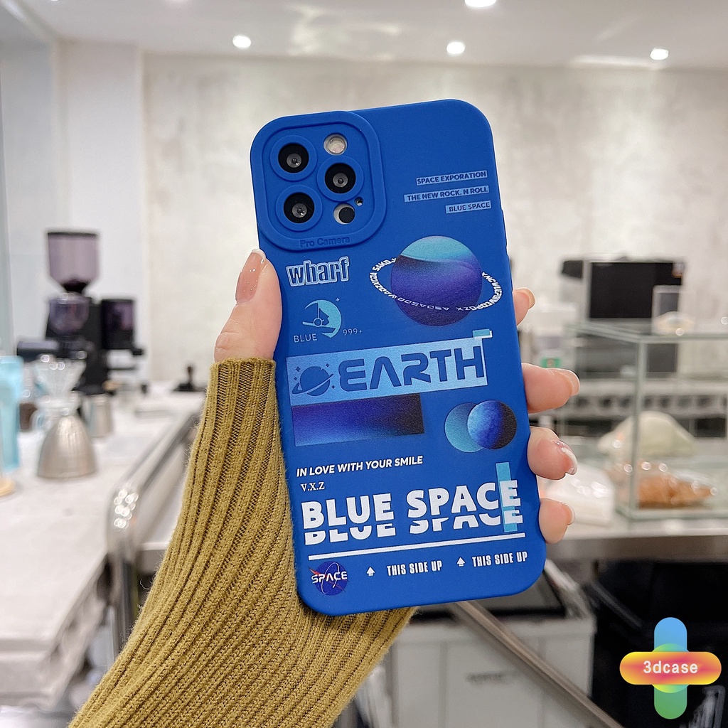 Casing Soft Case Compatible For IPhone 13 12 11 PRO MAX 6 7 6S 8 Plus X XR XS MAX Se 2020 6SPlus 7Plus 6Plus 8Plus XSMAX Klein Blue Space Angel Eyes Camera Lens Protection Case