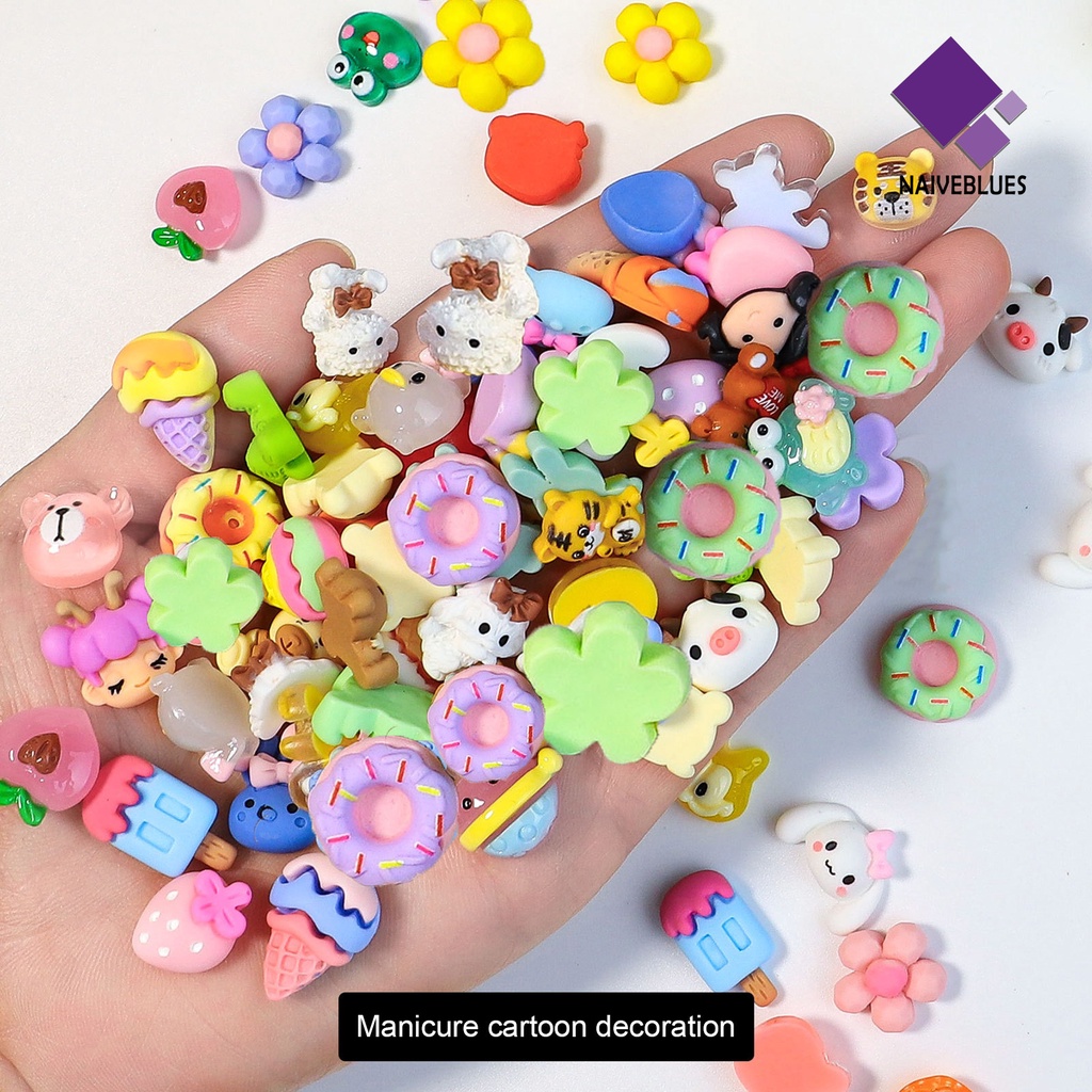 Naiveblue 20Pcs Charms Berlian Imitasi 3D Bahan Resin Tahan Air Untuk Dekorasi Nail Art