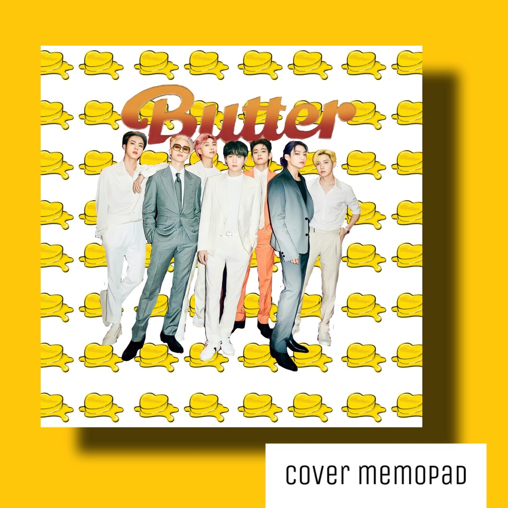 

50 Lembar Memopad Notes kertas Catatan sobek Notepad BTS BT21 Butter Series 8 x 8 cm