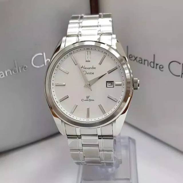 JAM TANGAN PRIA ALEXANDRE CHRISTIE AC 8514 SILVER