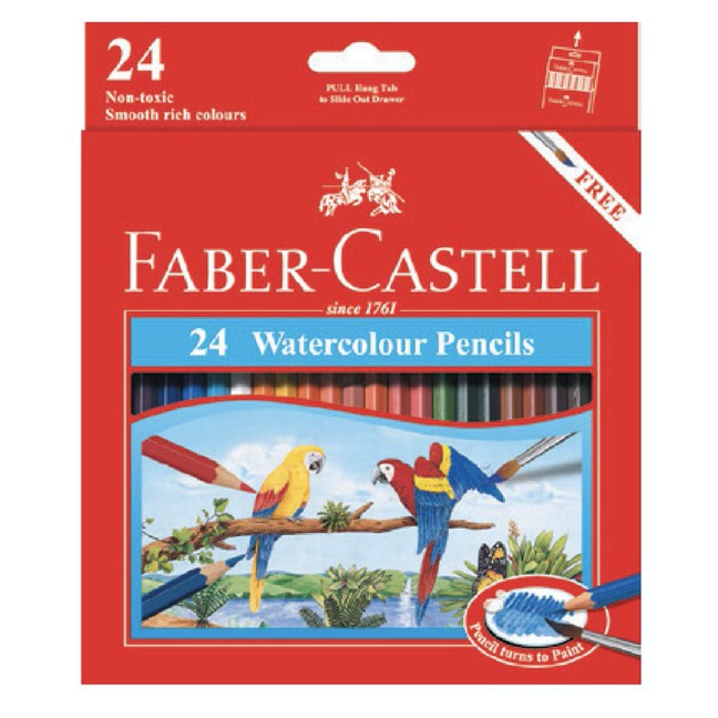 

PENSIL WARNA FABER CASTELL 24 WATERCOLOUR PANJANG COLORING PENCIL LONG ANAK SD ALAT MEWARNAI GROSIR