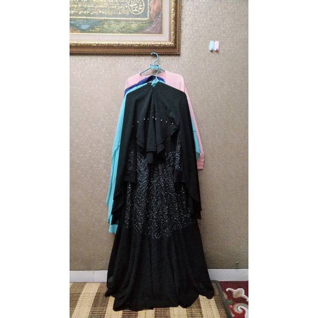 Gamis Butik brukat tile mutiara