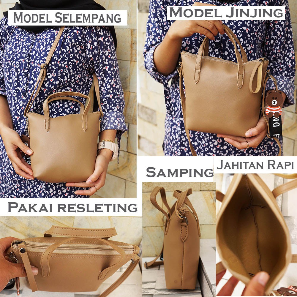 Tas jinjing wanita Minixo 2in1/Tas fashion wanita ootd/slingbag Termurah