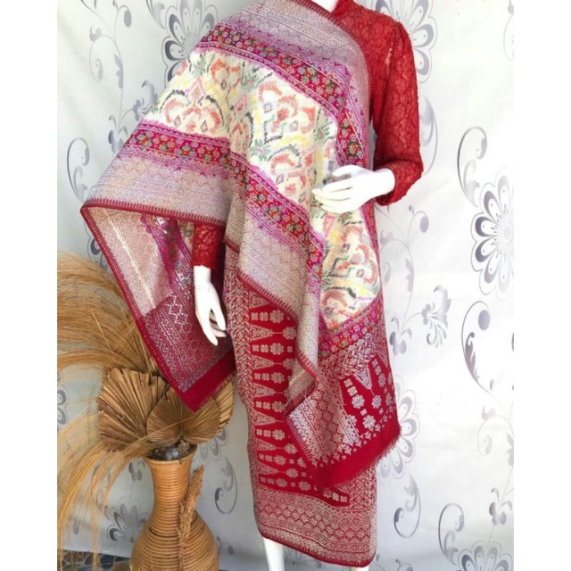 SONGKET LEPUS 3 NEGRI / Songket palembang / songket merah / songket pink