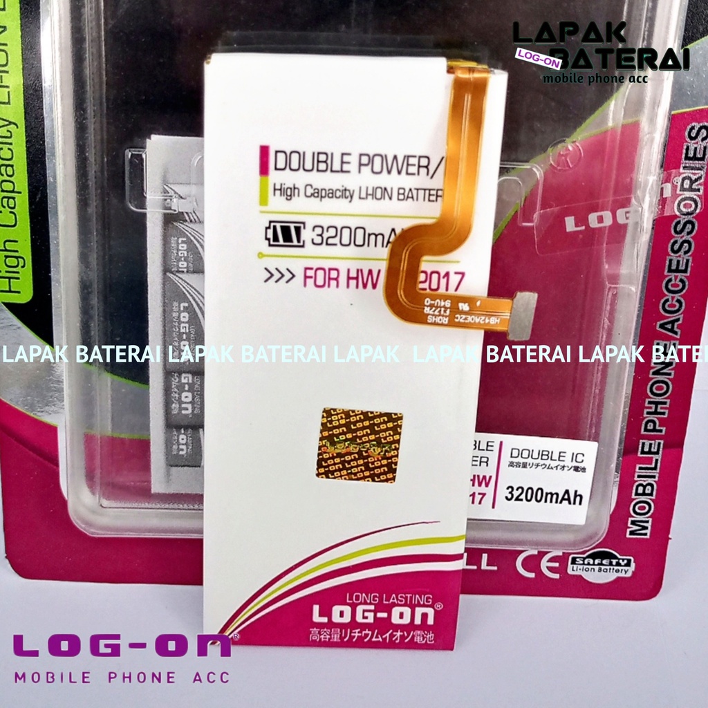 LOG - ON Baterai Huawei Y3 2017 | P8 Lite | GR3 | ENJOY 5S | HB3742A0EZC+ Double IC Protection