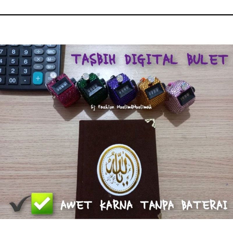 Tasbih Digital Hias Diamond Bulat Tanpa Baterai Awet