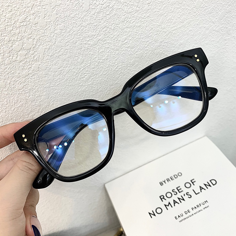 Kacamata Wanita Model Korea Retro Slim Frame Tebal Warna Hitam