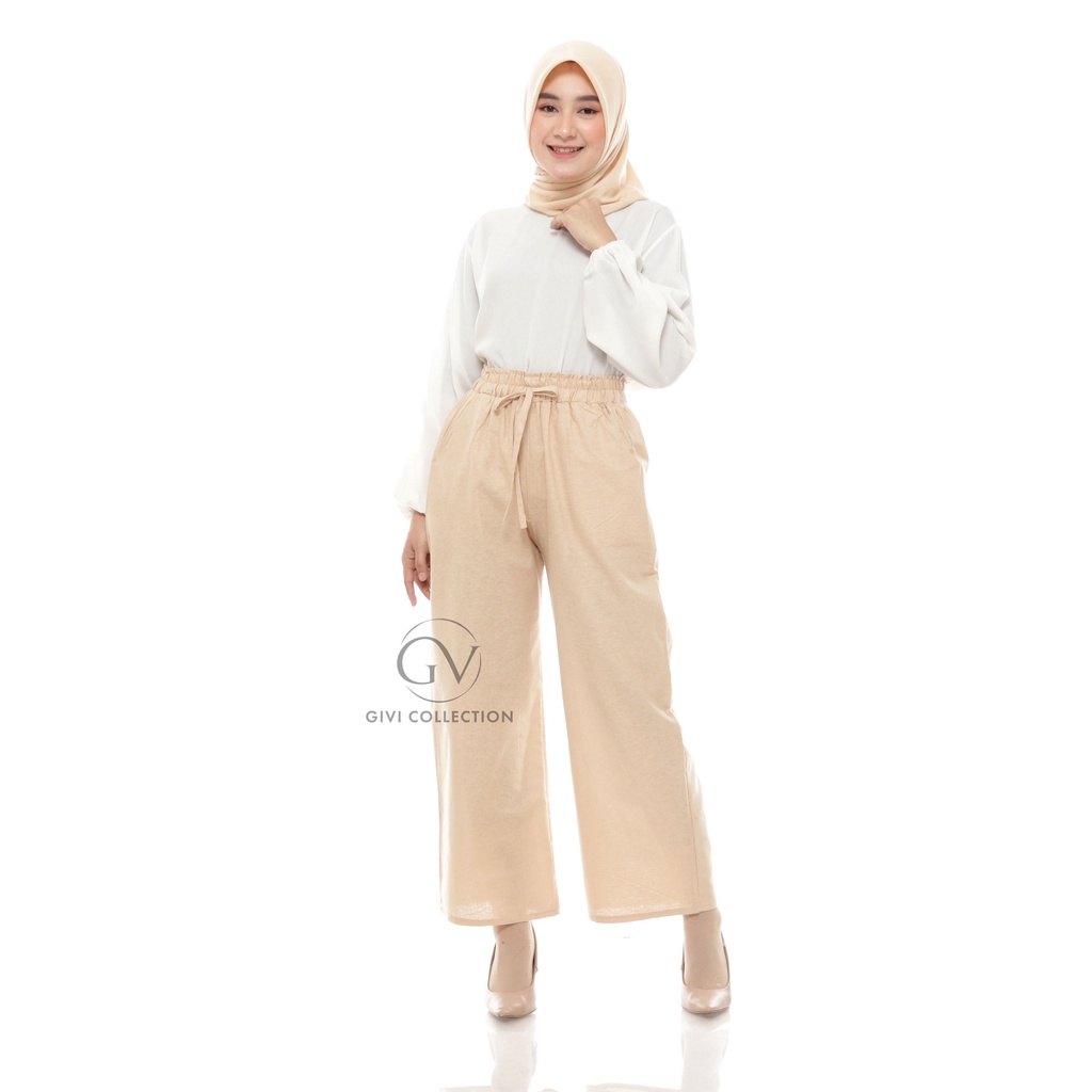 kulot widi pants serut  katun rami /celana kulot premium