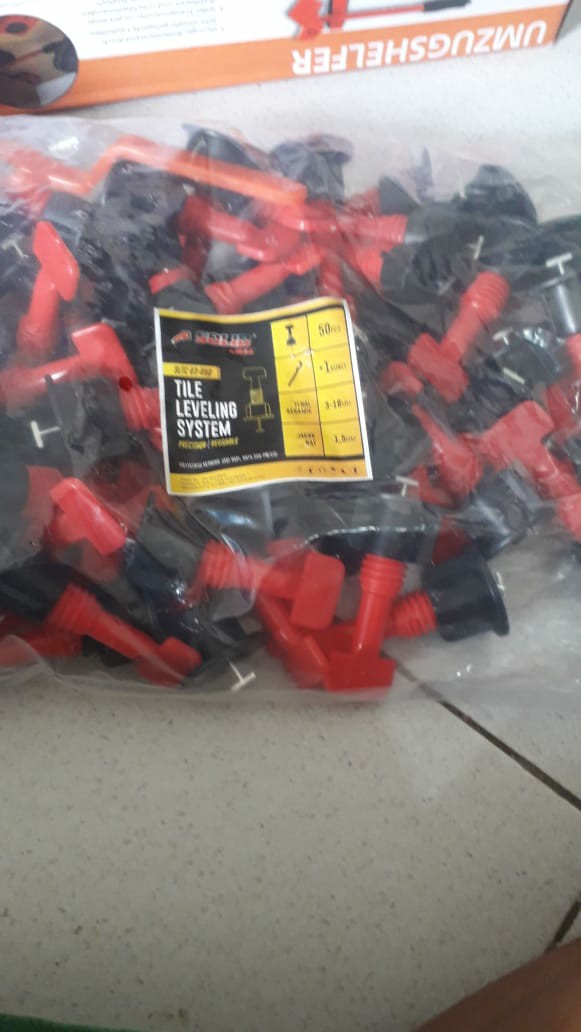 Tile Leveling Spacer Reusable Set 50pcs Alat Perata Level Pengatur Jarak Natt Keramik Granit Dinding
