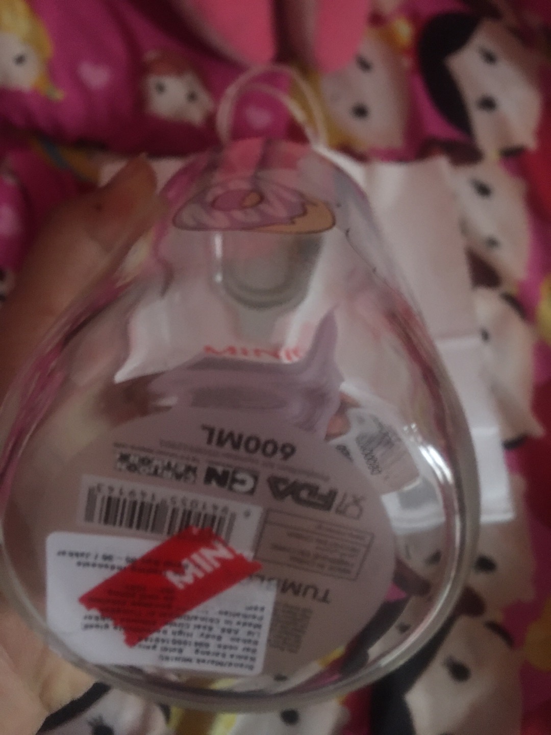 Miniso We Bare Bears Pot Bellied Glass Bottle / Botol Minum Kaca Wbb