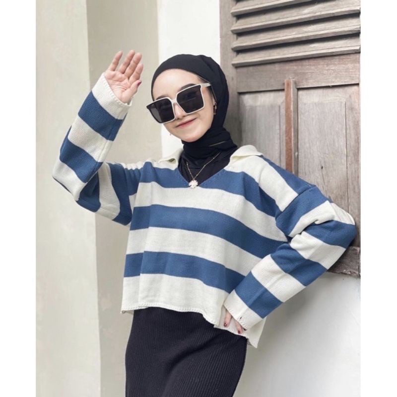 Sweater Fuji Rajut Crop Super Tebal