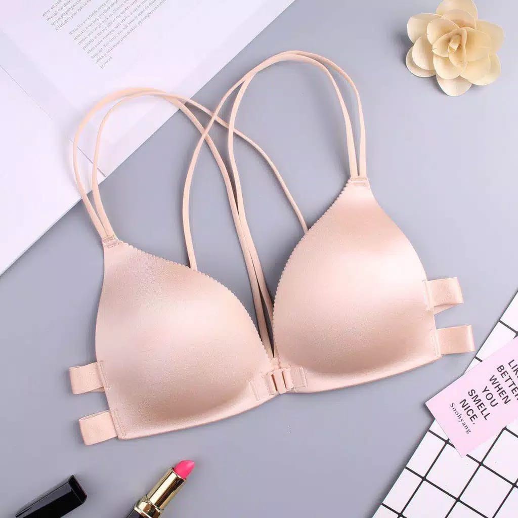 TBI Push Up Seemless Bra Tali Silang Backless With Pad BH Pesta Sexy Nyaman Dipakai