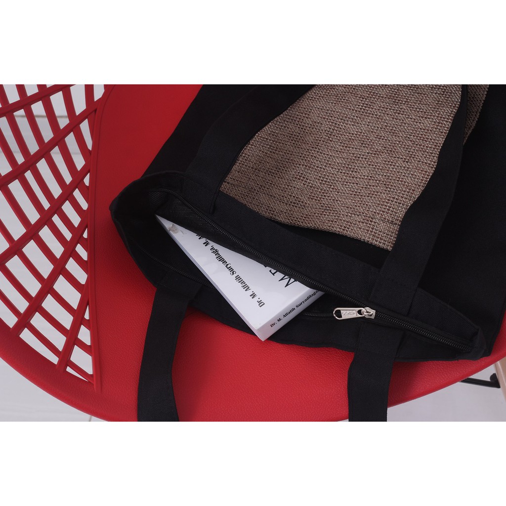TOTE BAG WANITA TOTE BAG PRIA CANVAS MOTIF GOOD QUALITY WITH RESLETING KODE - 023