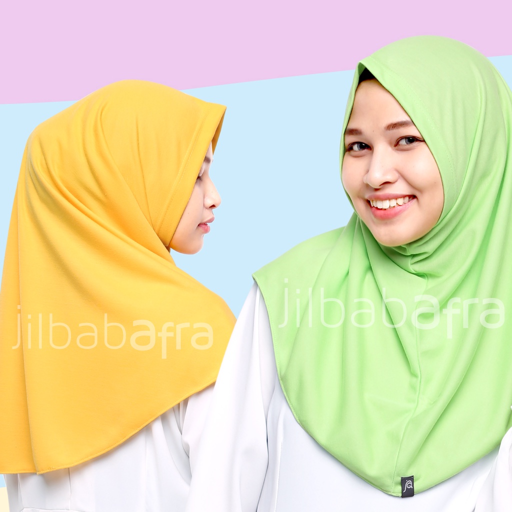 Jilbab Syifa Size M - Bergo Syiria Non Pet Jilbab Afra (Arfa) - Hijab Instan Bahan Kaos, Adem, Lembut &amp; Nyaman