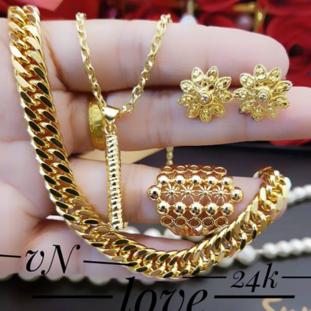 Xuping set perhiasan lapis emas 24k 0212