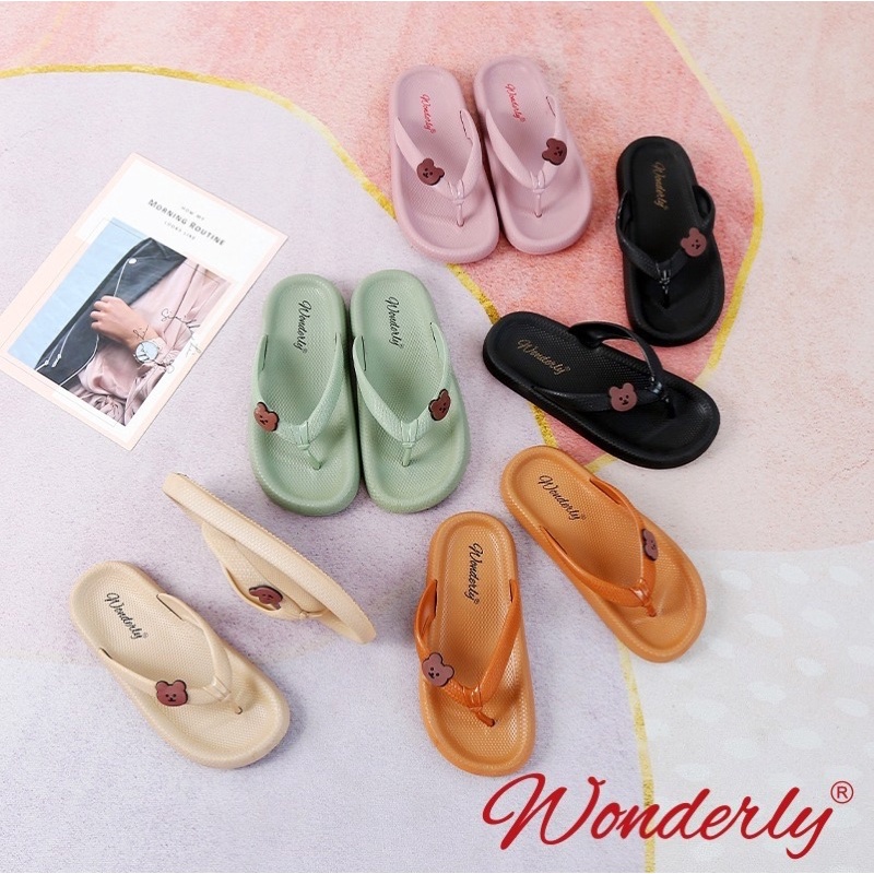 M2288 [WONDERLY] Sandal Jepit Wanita Sendal Jepit Boneka Sandal Jelly Beruang