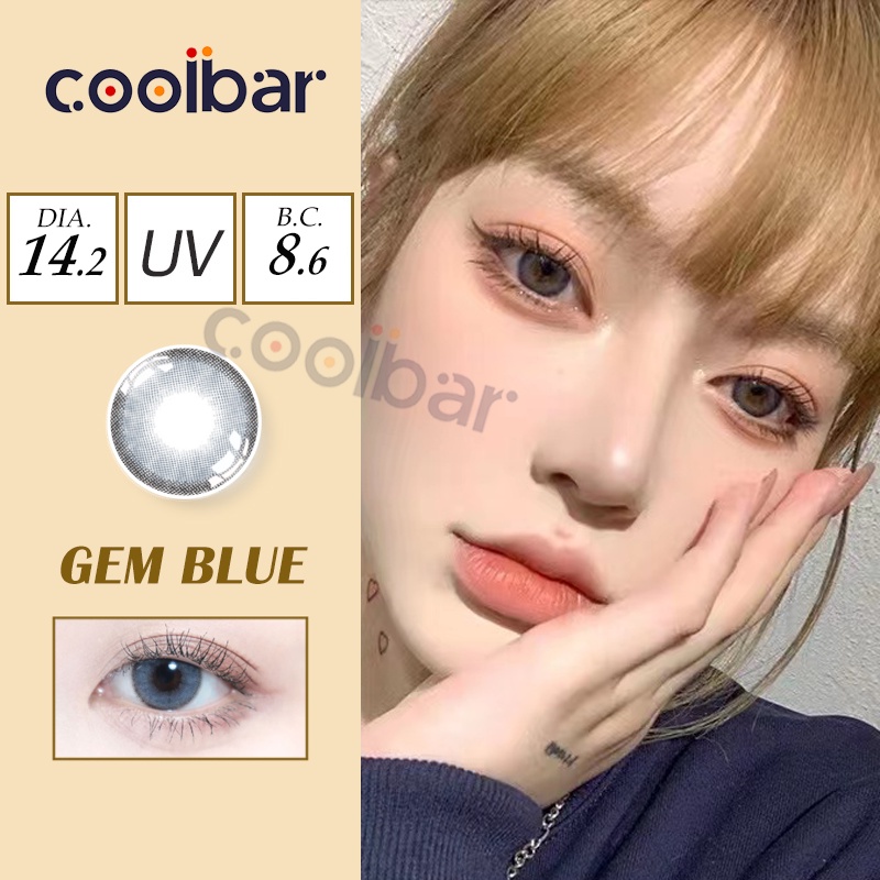 COOLBAR 1 Sepasang lensa kontak berwarna Diameter 14.2 MM sisse lens BROWN/GREEN/VIOLET/BULE/PINK/GRAY Normal s/d