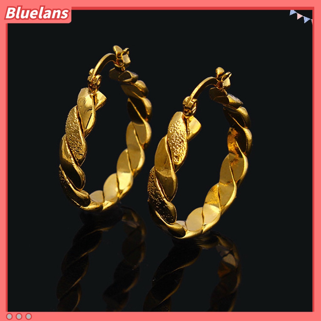 Anting Bentuk Bulat Warna Emas Untuk Hadiah