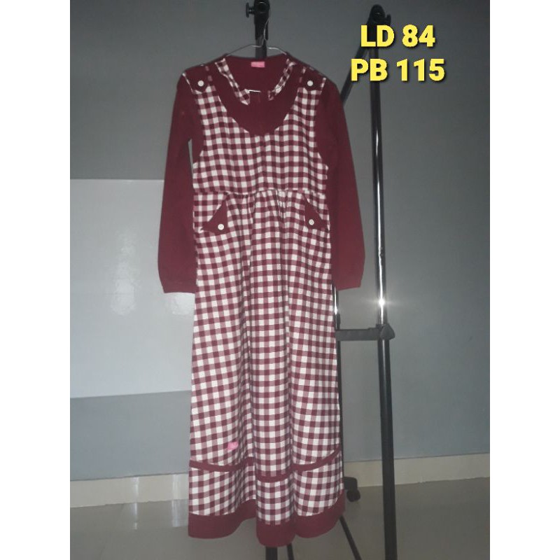 preloved Gamis anak Rahnem merah putih size 3XL