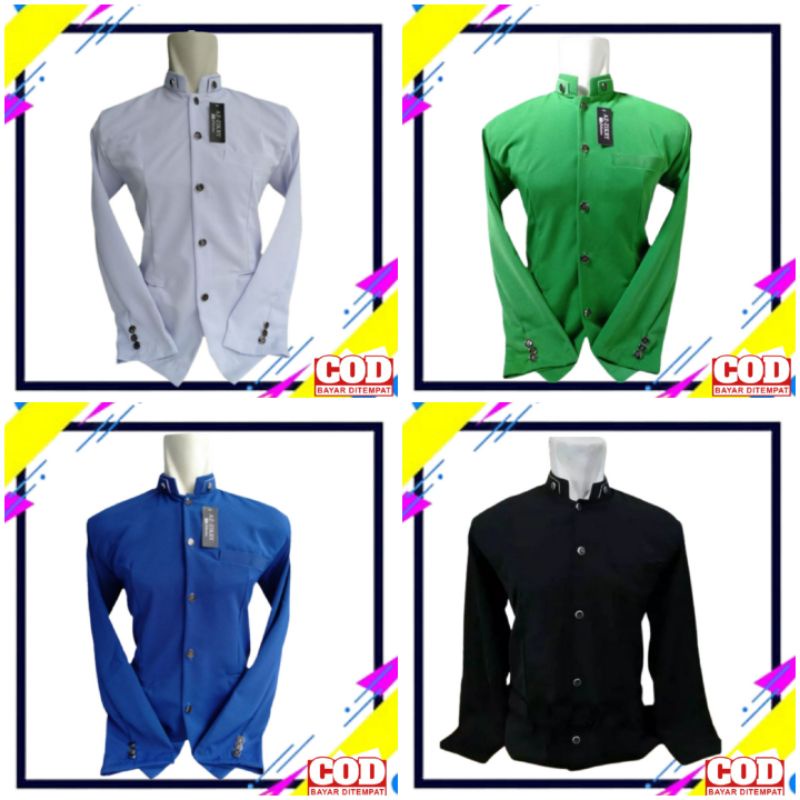 Baju Atasan Jas Muslim Pria Dewasa Jasko Polos Lengan Panjang