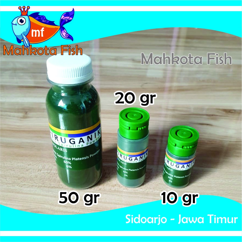 Spirulina, Spiruganik, Polar Green | Cepat Mutasi Warna Ikan | Vitamin Ikan | Pakan Kultur Kutu Air