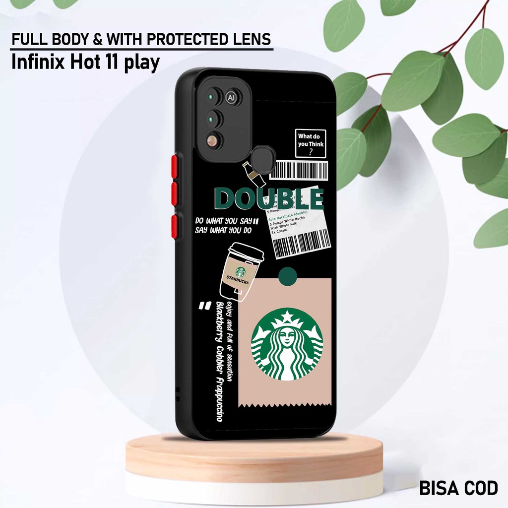 Case Infinix Hot 11 Play - Motif Case [ Starbuck ] - Hardcase Infinix Hot 11 Play - Softcase Infinix