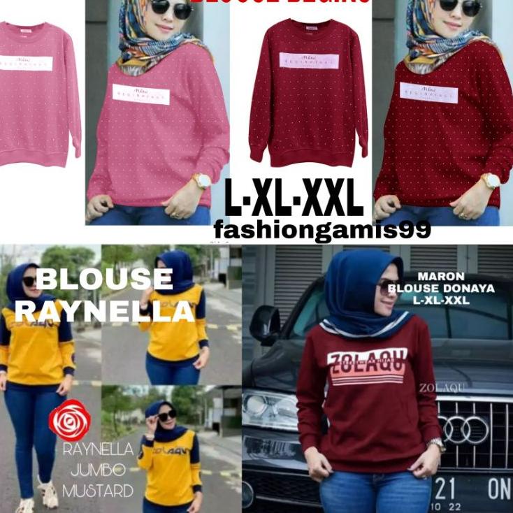 Ppj ✓BISA COD✓BLOUSE ZOLAQU / L-XL-XXL / KAOS ATASAN ZOLAQU / BLOUSE RAYNELLA / BEGINS / DONAYA pj ➩