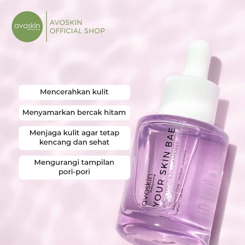 [PROMO 7.7] Avoskin Your Skin Bae Alpha Arbutin 3% + Grapeseed - 30ml - Serum Pencerah Wajah