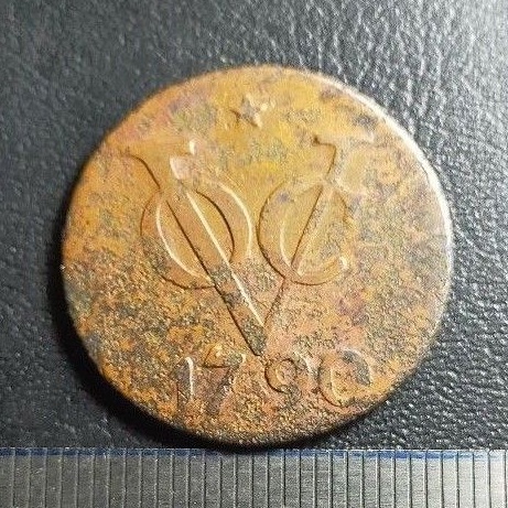 #6.VB. UANG KUNO / KOIN KUNO VOC BELANDA 2 DUIT TAHUN 1790