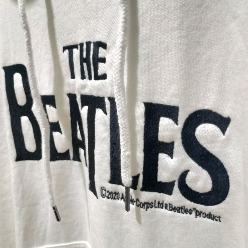 Hnm Hoodie Pria Wanita Putih H&amp;M The Beatles Bordir White Free Paper Bag