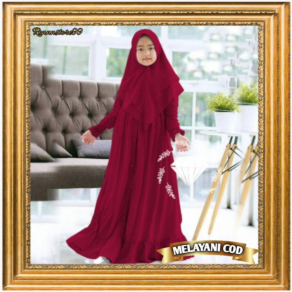 Gamis Polos Anak Perempuan Umur 9 10 11 12 Tahun Model Terbaru 2021 Kekinian Bhn Moscrepe All Size