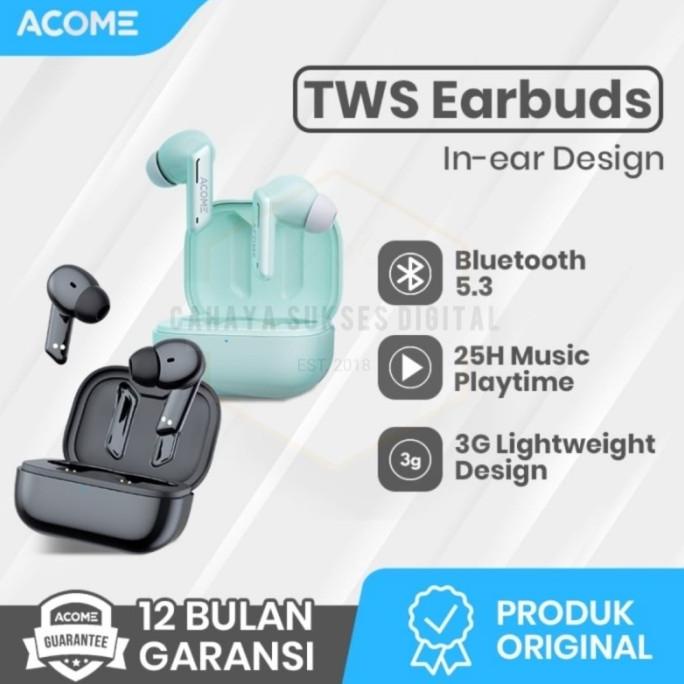 Promo Headset Bluetooth Acome T6 Airdots Tws Bluetooth 5.3