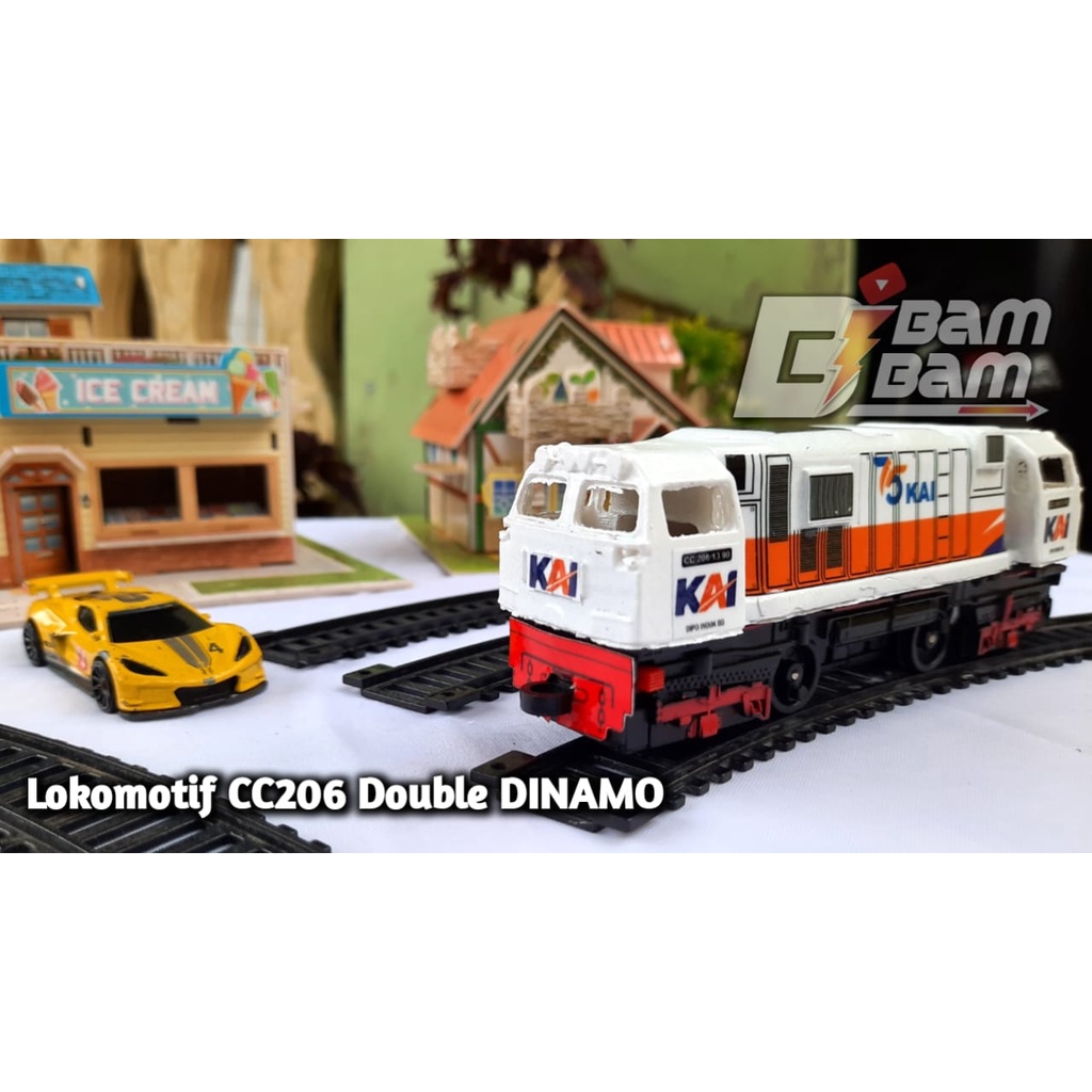 Kereta Api Indonesia - Lokomotif CC206 Double Dinamo (Handmade)-Bibam Bibam