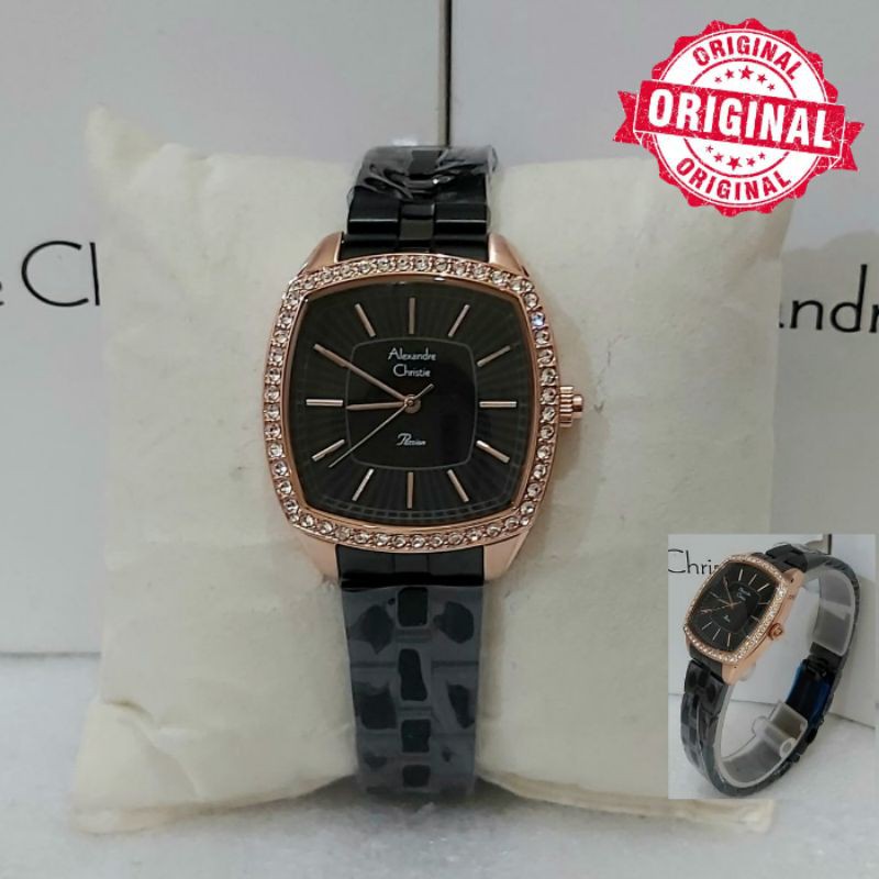 Alexandre Christie Wanita AC 2885 Jam Alexander Christie Wanita Black Rosegold