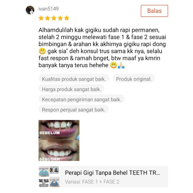 PERAPIH GIGI TEETH TRAINER ALIGNMENT PERAPI GIGI TONGGOS RENGGANG GINGSUL BEHEL ZEYTEETH ORIGINAL