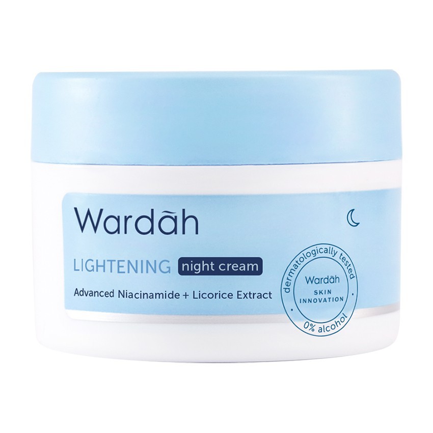 Wardah Lightening Night Cream Advanced Niacinamide 30gr | 20ml - Pelembab Wajah - Night Cream BY AILIN