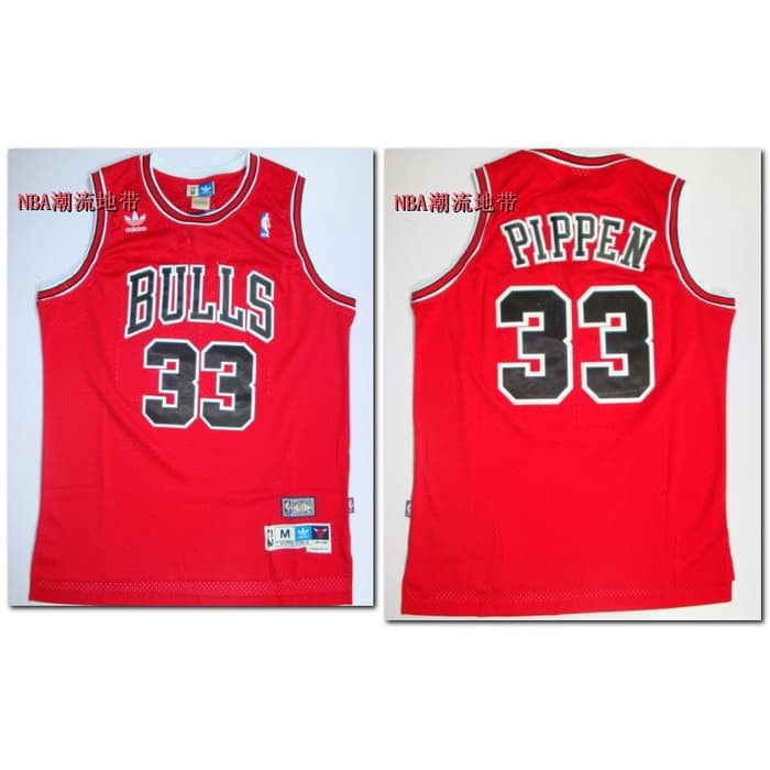 Jersey NBA Classic Chicago Bulls 33 Scotie Pippen Red