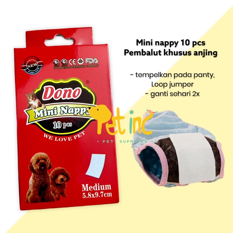 Mini nappy pembalut khusus anjing isi 10 pcs