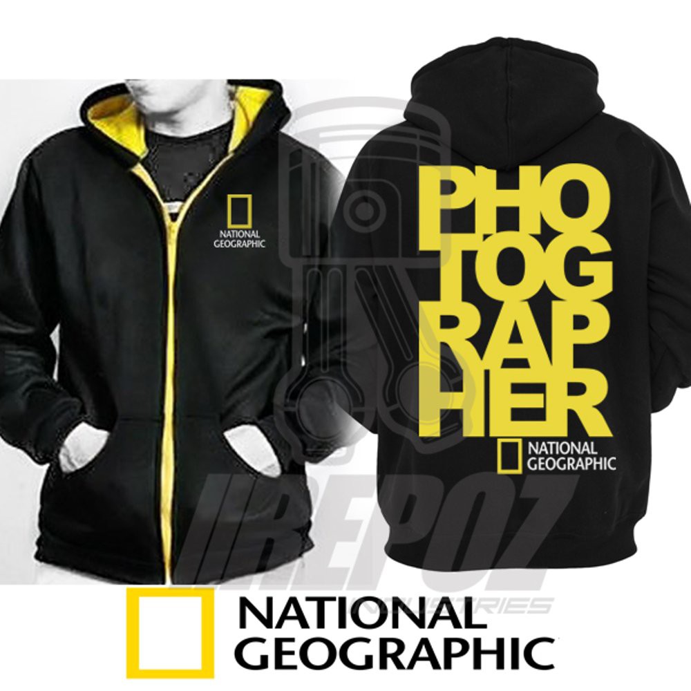 Jaket National Geographic Hitam/Bigsize/size S M L XL 2XL 3XL 4XL 5XL/Outdoor/terbaru/promo