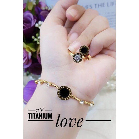 TiTanium set gelang dan cincin