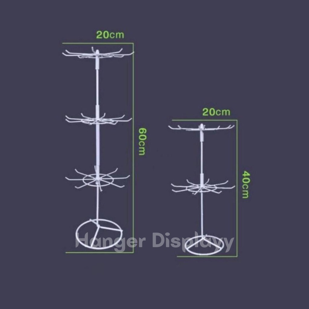 Rak Display Putar Matahari 2 Susun Mini Gantungan Aksesoris Display RAK PERHIASAN / RAK MASKER