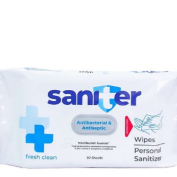 Saniter Antibacterial & Antiseptic Wipes - Tisu Basah Saniter/ORIGINAL BPOM
