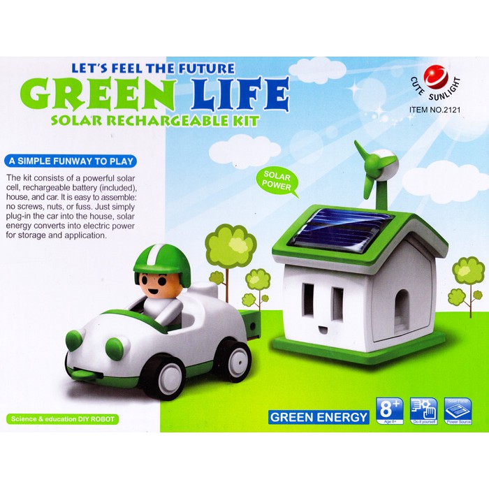 Solar Toys Car Green Life
