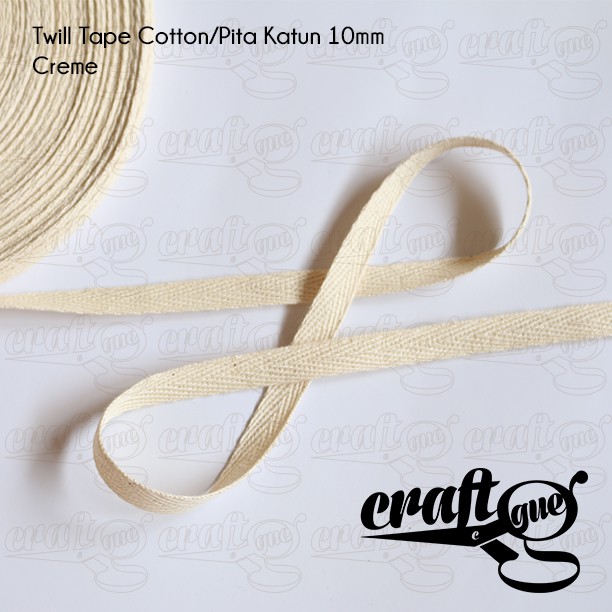 Twill Tape Cotton/Pita Katun/Tali Tas Katun Tipis 10mm (ROLL)