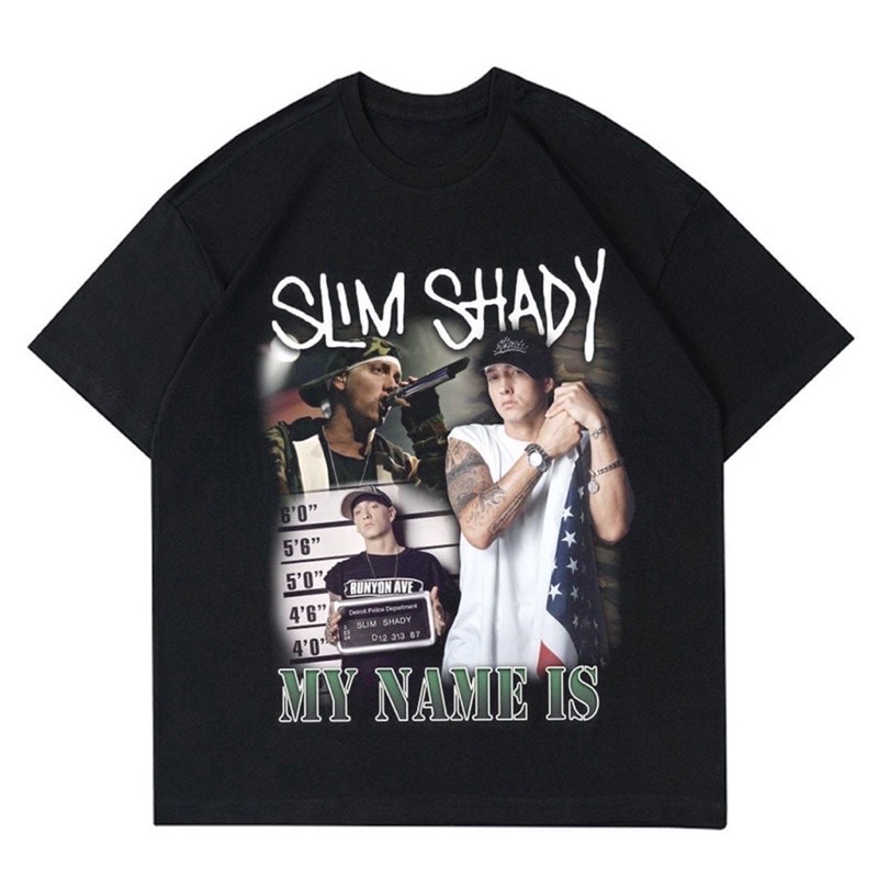 KAOS VINTAGE RAP Slim Shady BLACK | T-SHIRT RAP Slim Shady | KAOS RAP Slim Shady
