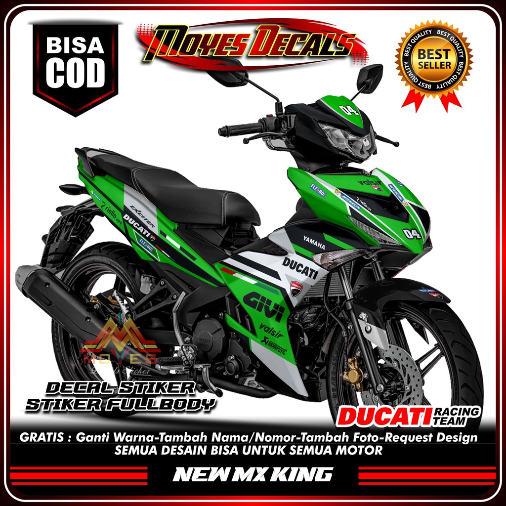 Stiker Motor Yamaha Jupiter MX king New Fullbody Variasi Ducati Racing