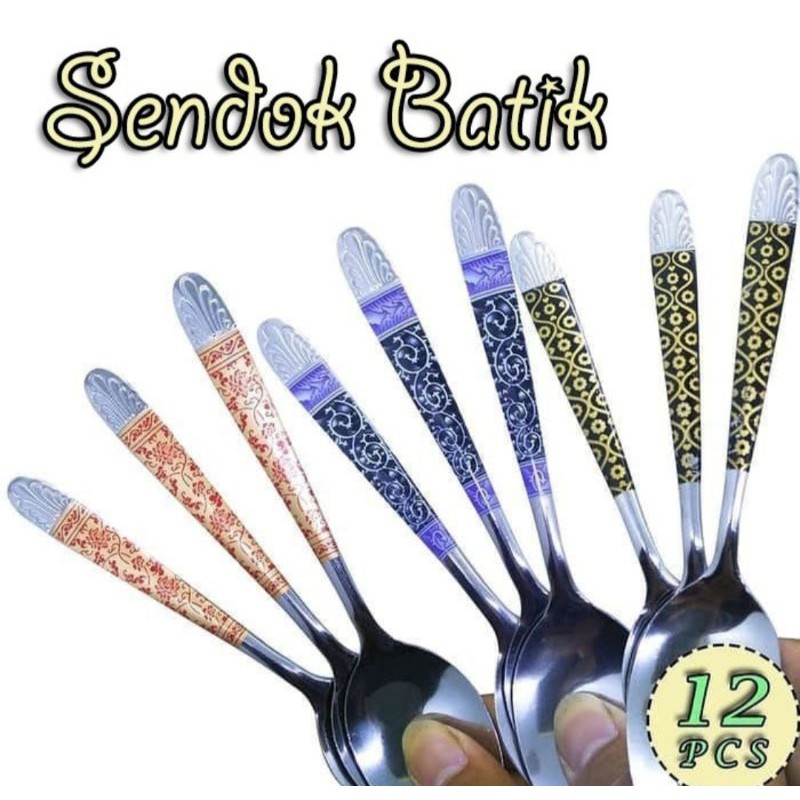 Vinztstore - Sendok Makan Stainless Motif Batik Stainless Tebal Sendok Batik Stainless Tebal